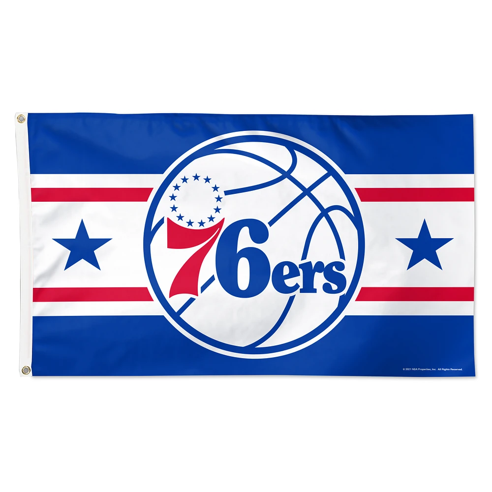 WinCraft Philadelphia 76ers 3' x 5' Horizontal Stripe Deluxe Single-Sided Flag