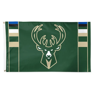 WinCraft Milwaukee Bucks 3' x 5' Vertical Stripe Deluxe Single-Sided Flag