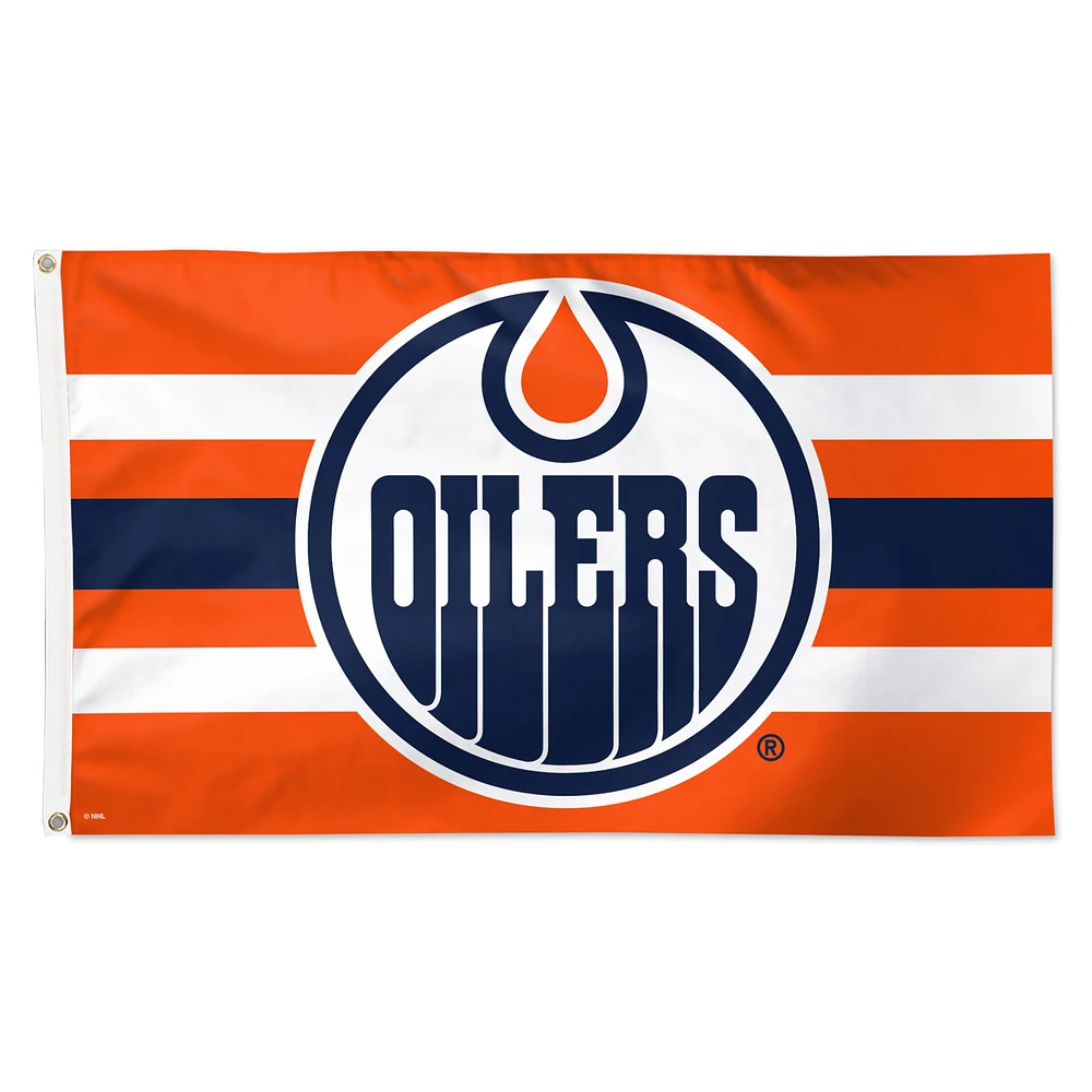 WinCraft Edmonton Oilers 3' x 5' Team Stripe Deluxe Single-Sided Flag