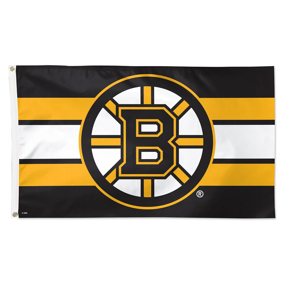 WinCraft Boston Bruins 3' x 5' Team Stripe Deluxe Single-Sided Flag