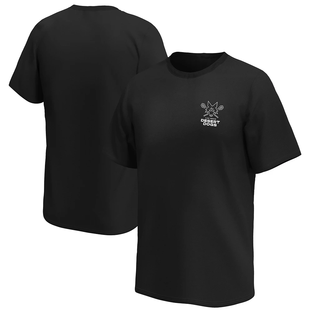 Youth Black Las Vegas Desert Dogs Primary Logo T-Shirt