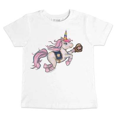 Toddler Tiny Turnip White Houston Astros Unicorn T-Shirt