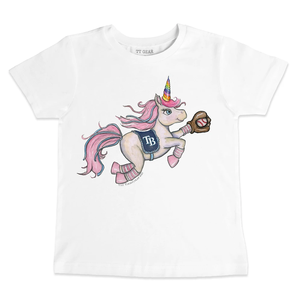 Toddler Tiny Turnip White Tampa Bay Rays Unicorn T-Shirt
