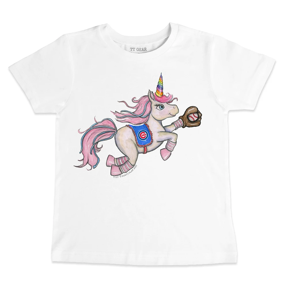 Youth Tiny Turnip White Chicago Cubs Unicorn T-Shirt
