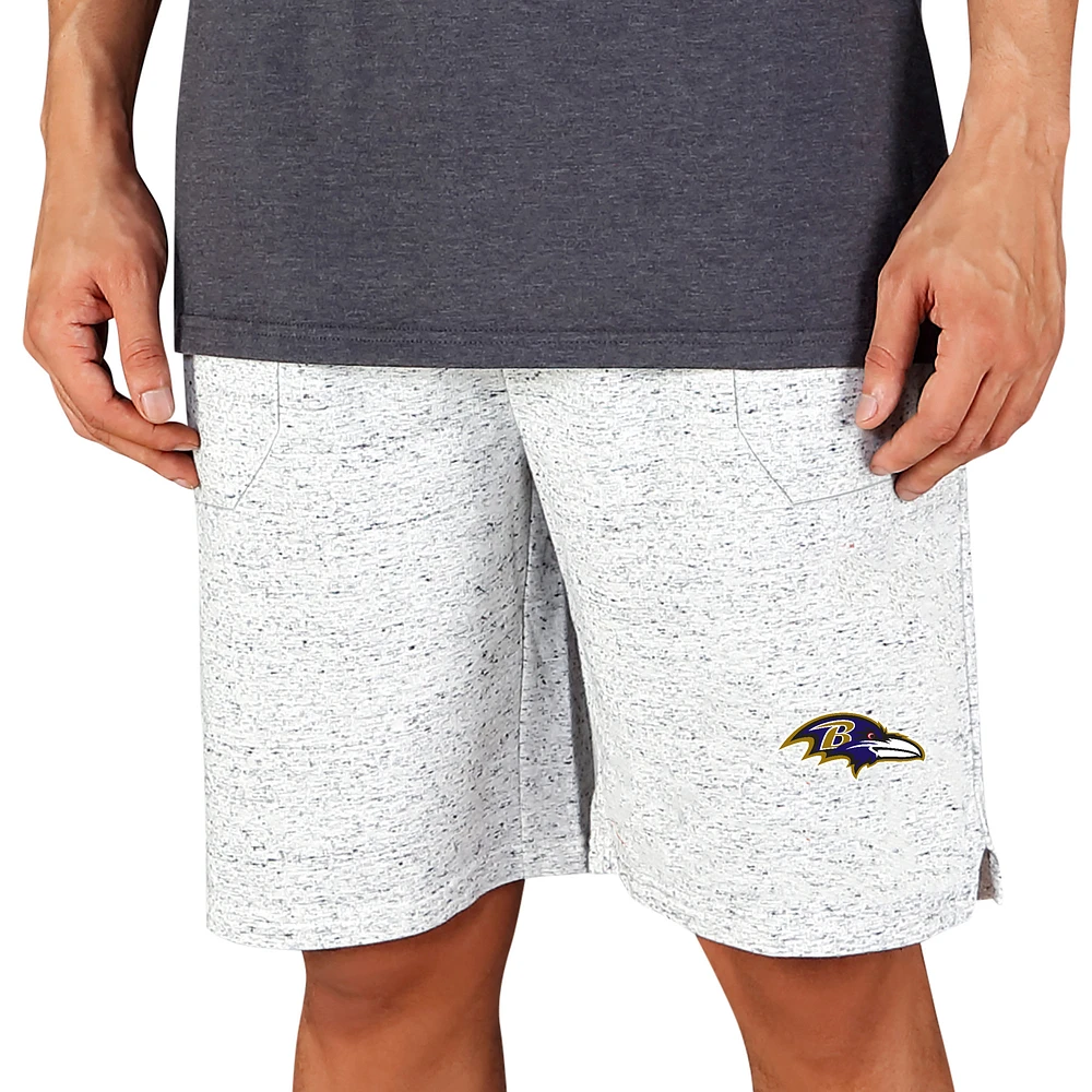 Men's Concepts Sport White/Charcoal Baltimore Ravens Throttle Knit Jam Shorts