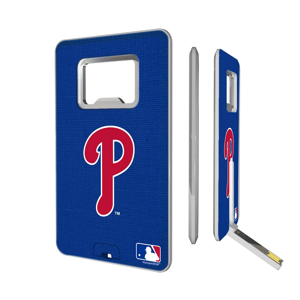 Philadelphia Phillies 32GB Solid Design Credit Card USB Drive with Bottle Opener