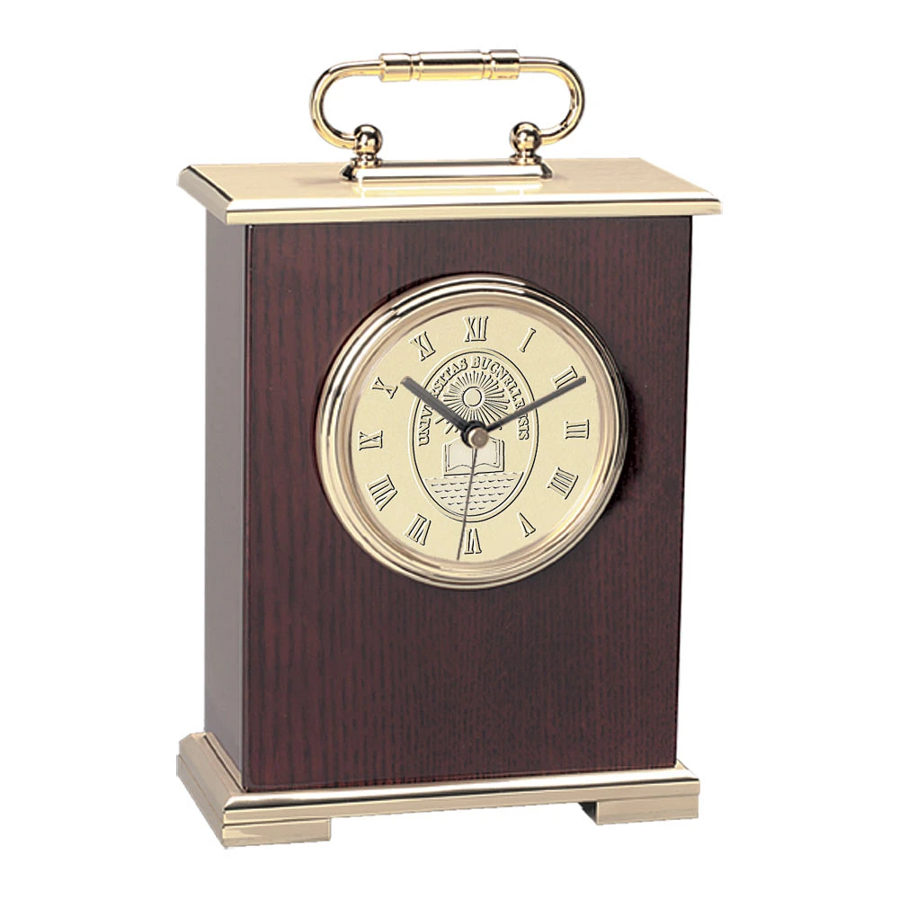 Gold Bucknell Bison Carriage Clock