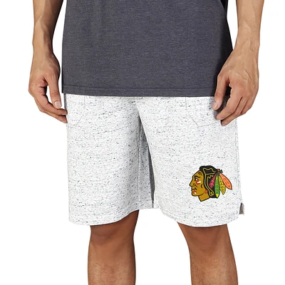 Men's Concepts Sport White/Charcoal Chicago Blackhawks Throttle Knit Jam Shorts