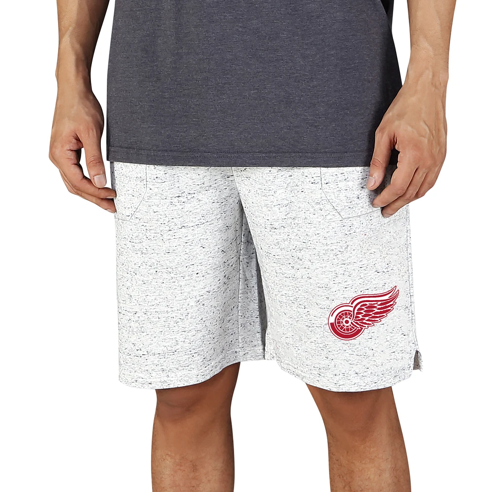 Men's Concepts Sport White/Charcoal Detroit Red Wings Throttle Knit Jam Shorts