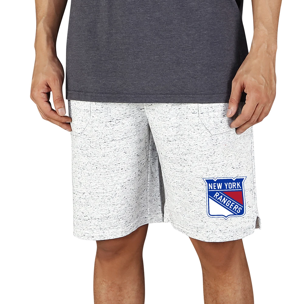 Men's Concepts Sport White/Charcoal New York Rangers Throttle Knit Jam Shorts