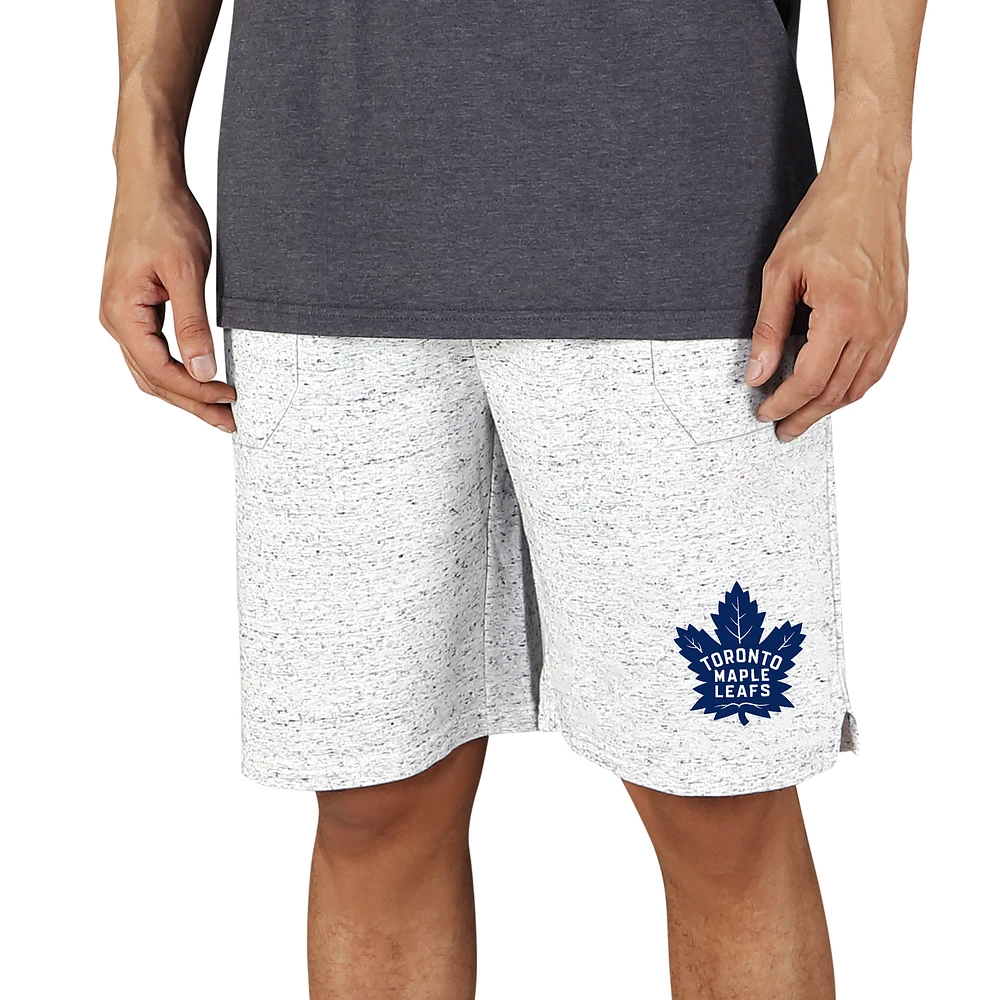 Men's Concepts Sport White/Charcoal Toronto Maple Leafs Throttle Knit Jam Shorts