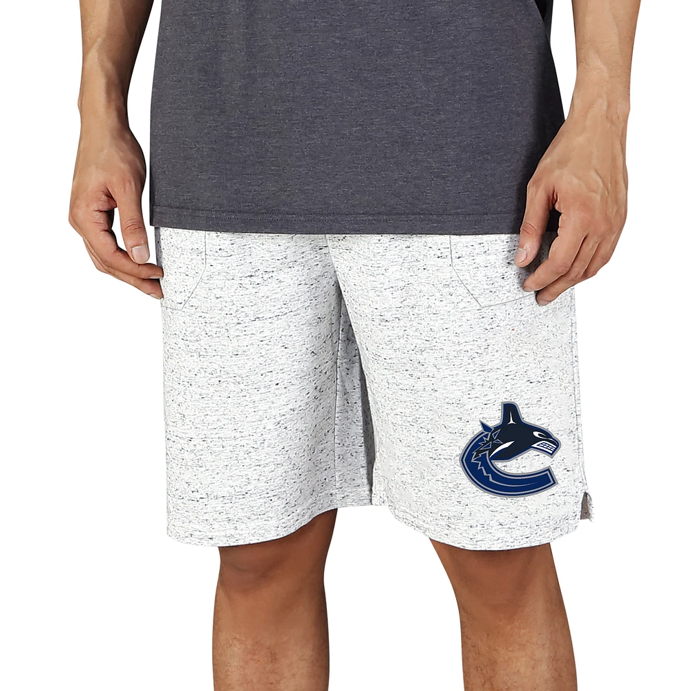 Men's Concepts Sport White/Charcoal Vancouver Canucks Throttle Knit Jam Shorts