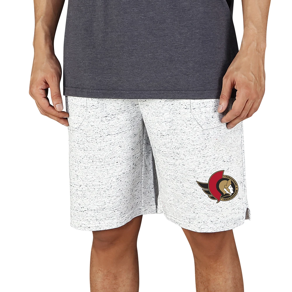 Men's Concepts Sport White/Charcoal Ottawa Senators Throttle Knit Jam Shorts