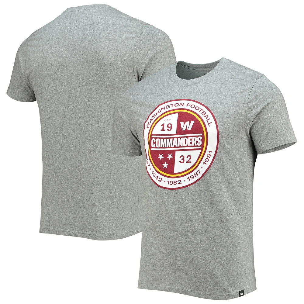 Men's '47 Gray Washington Commanders Imprint Super Rival T-Shirt