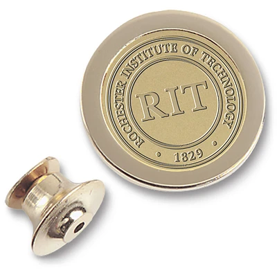 Gold Rochester Institute of Technology Tigers Logo Lapel Pin