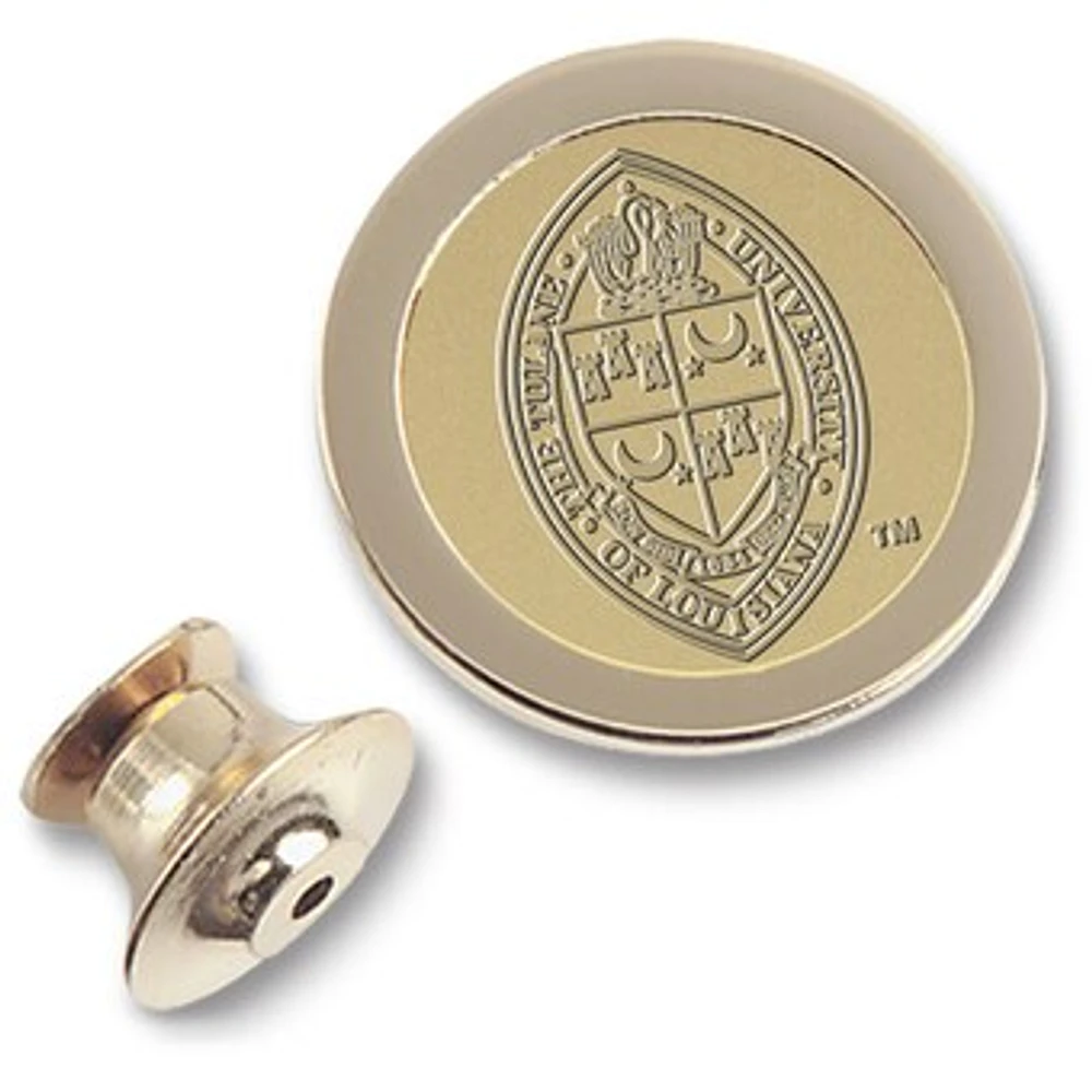 Gold Tulane Green Wave Shield Logo Lapel Pin