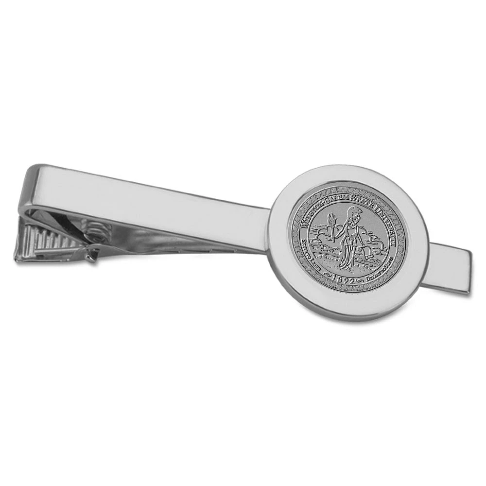 Silver Winston-Salem State Rams Logo Tie Bar