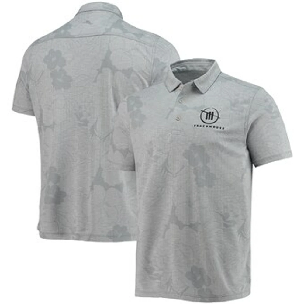 Men's Tommy Bahama Gray TRACKHOUSE RACING Miramar Blooms Team Logo Polo