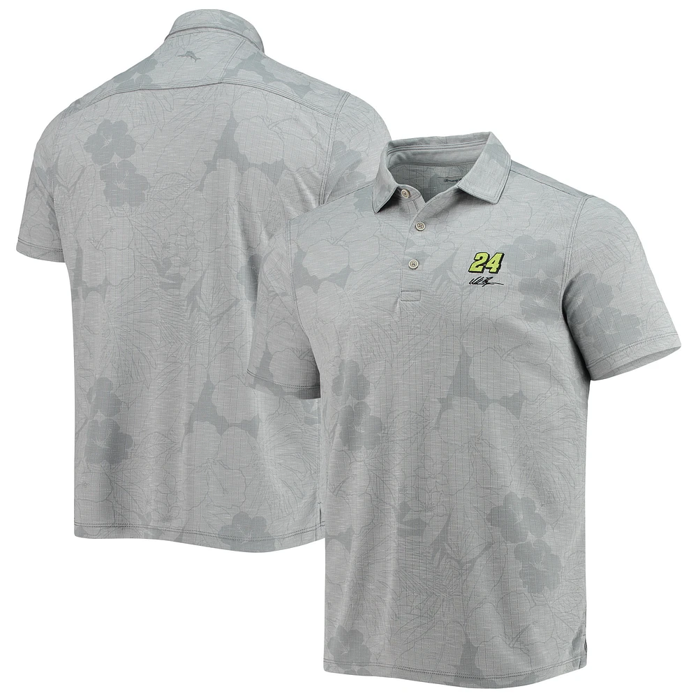 Men's Tommy Bahama Gray William Byron Miramar Blooms Polo