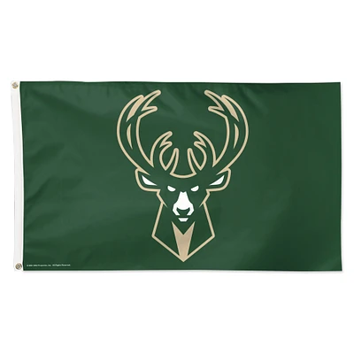 WinCraft Milwaukee Bucks 3' x 5' Single-Sided Deluxe Primary Team Flag