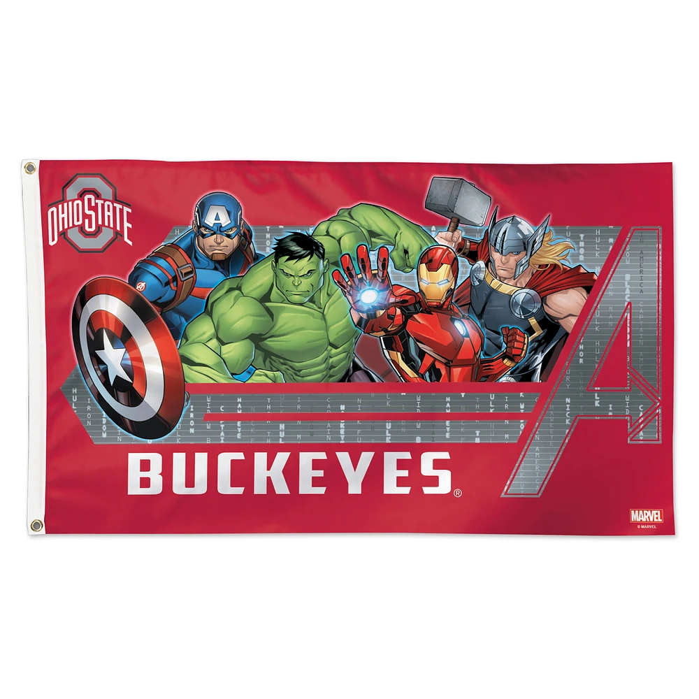 WinCraft Ohio State Buckeyes 3' x 5' Single-Sided Deluxe Avengers Flag