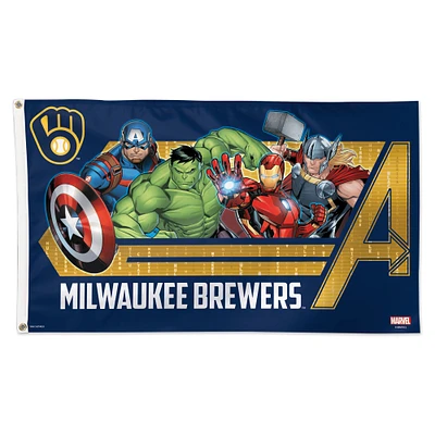WinCraft Milwaukee Brewers 3' x 5' Single-Sided Deluxe Avengers Flag