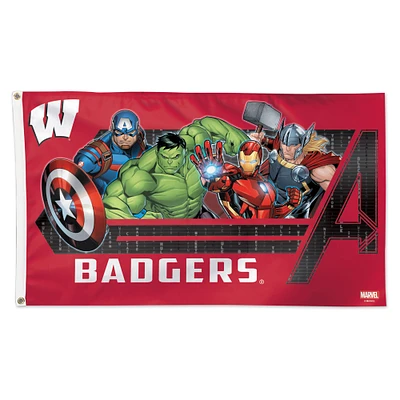 WinCraft Wisconsin Badgers 3' x 5' Single-Sided Deluxe Avengers Flag
