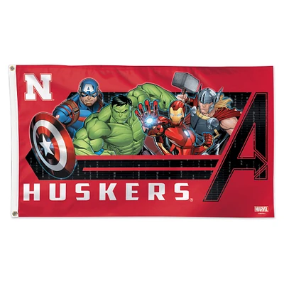 WinCraft Nebraska Huskers 3' x 5' Single-Sided Deluxe Avengers Flag