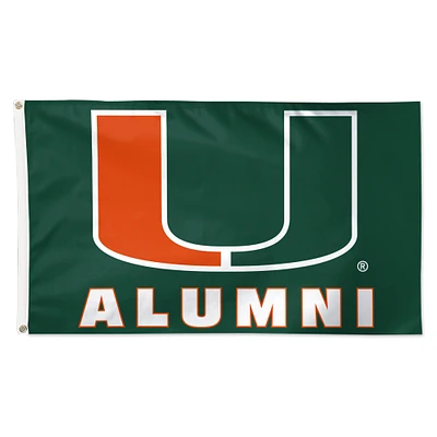 WinCraft Miami Hurricanes 3' x 5' Single-Sided Deluxe Alumni School Supporter Flag