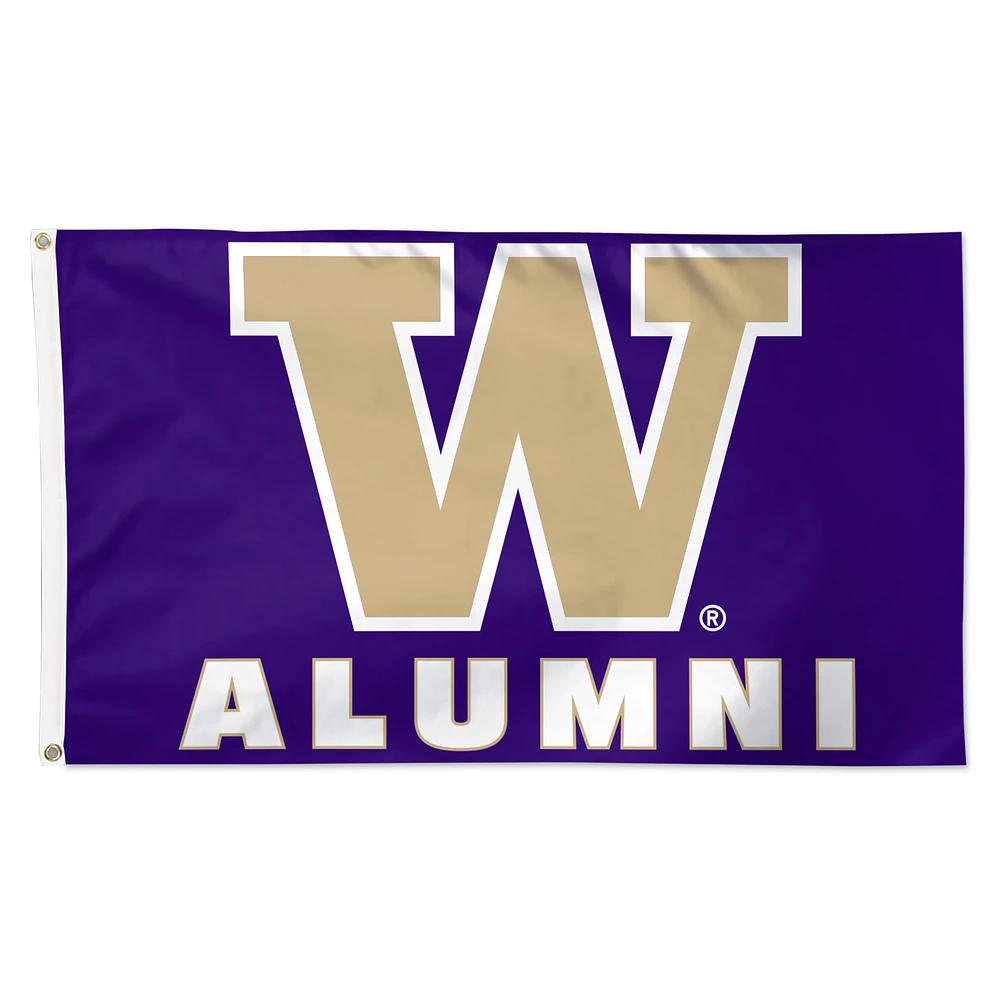 WinCraft Washington Huskies 3' x 5' Single-Sided Deluxe Alumni School Supporter Flag