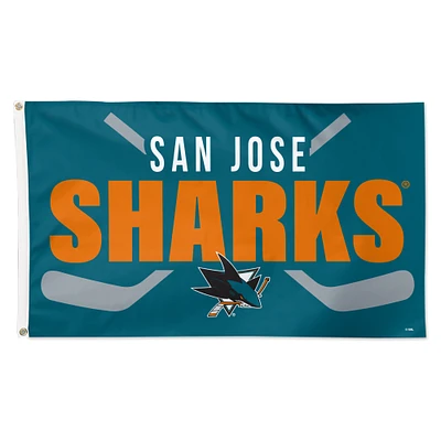 WinCraft San Jose Sharks 3' x 5' Hockey Stick Deluxe Single-Sided Flag