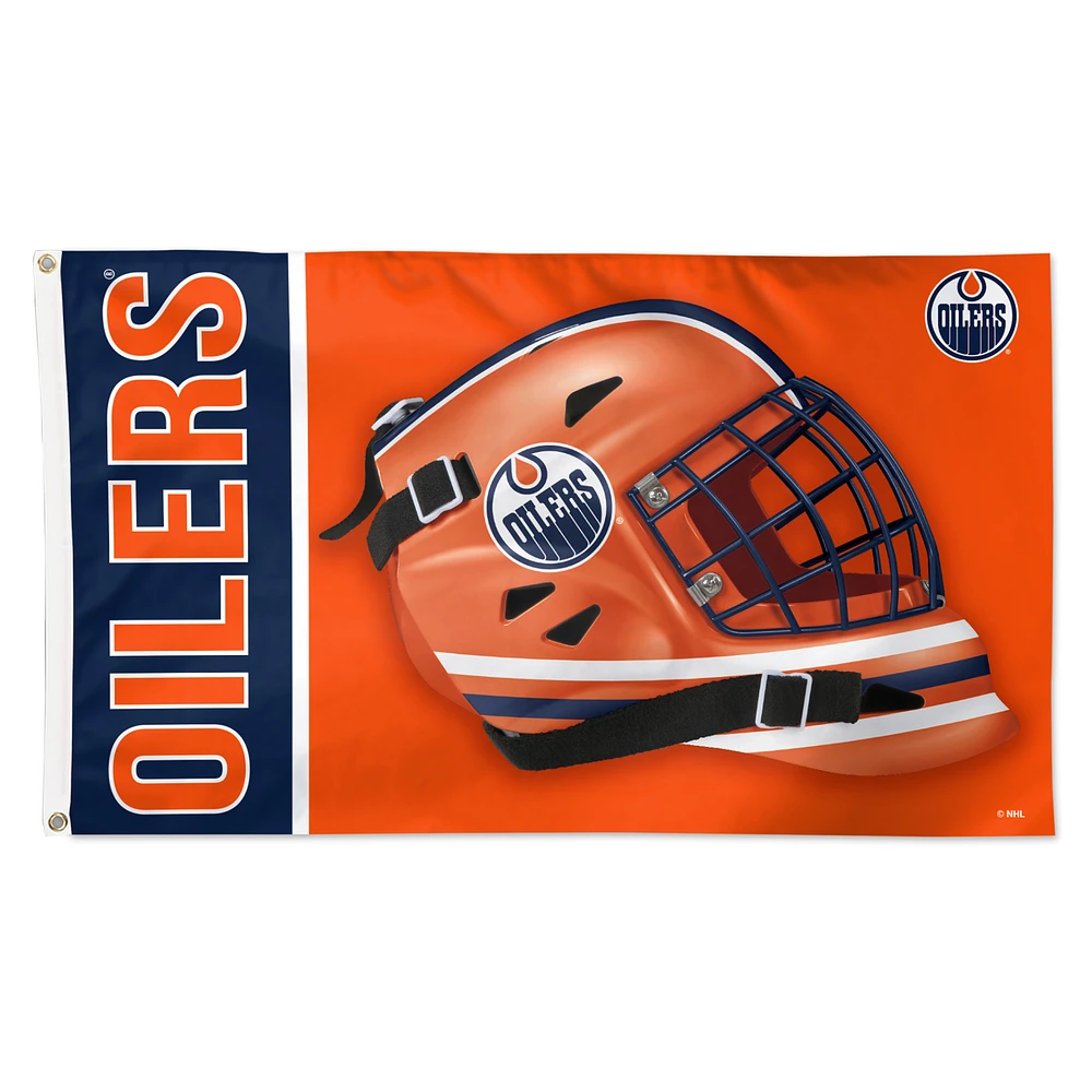 WinCraft Edmonton Oilers 3' x 5' Goalie Mask Deluxe Single-Sided Flag