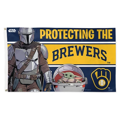 WinCraft Milwaukee Brewers 3' x 5' Star Wars Mandalorian Deluxe Single-Sided Flag