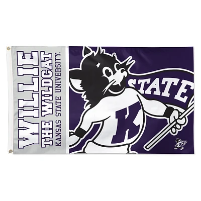 WinCraft Kansas State Wildcats 3' x 5' Single-Sided Deluxe Mascot Team Flag