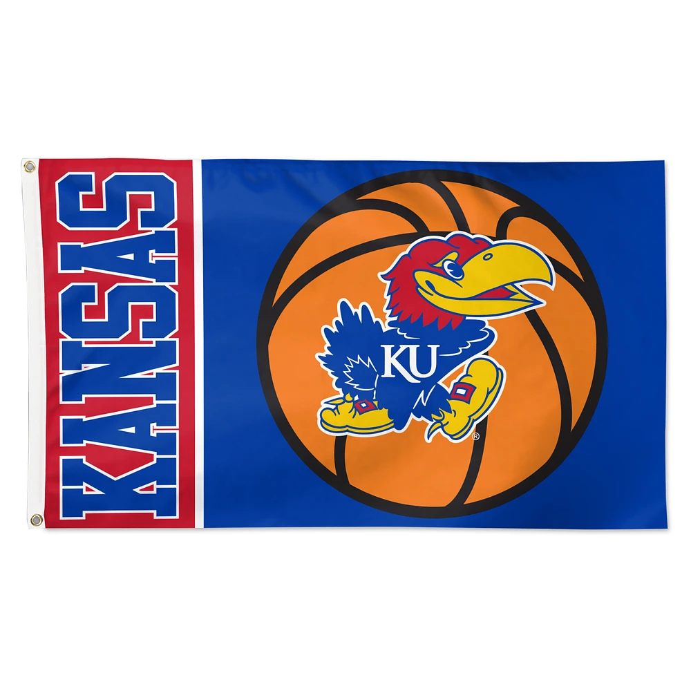 WinCraft Kansas Jayhawks 3' x 5' Basketball Deluxe Single-Sided Flag