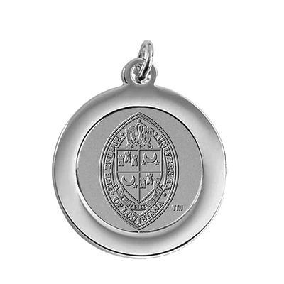 Silver Tulane Green Wave Logo Pendant