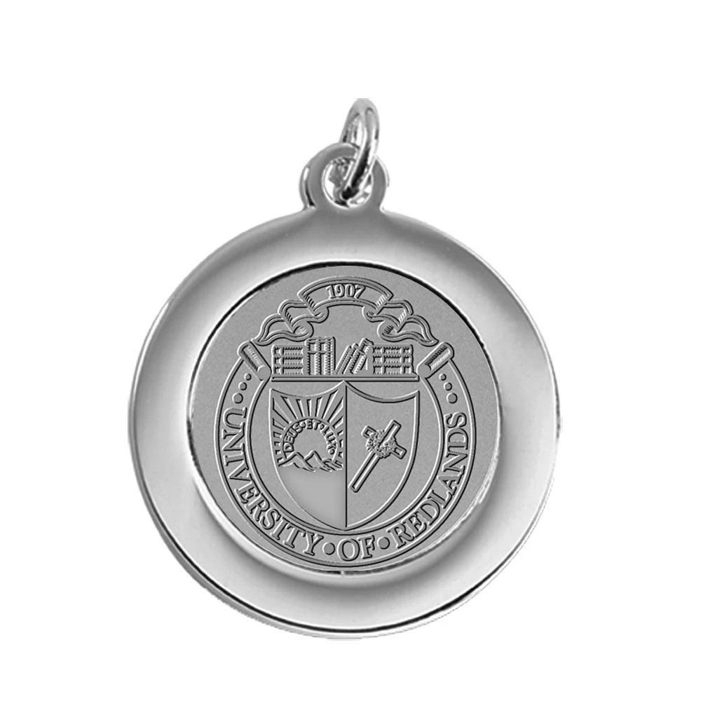 Silver University of Redlands Bulldogs Pendant