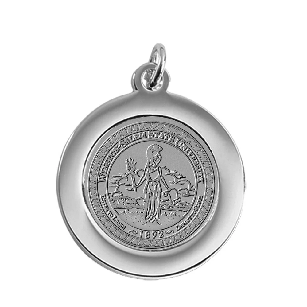 Silver Winston-Salem State Rams Pendant