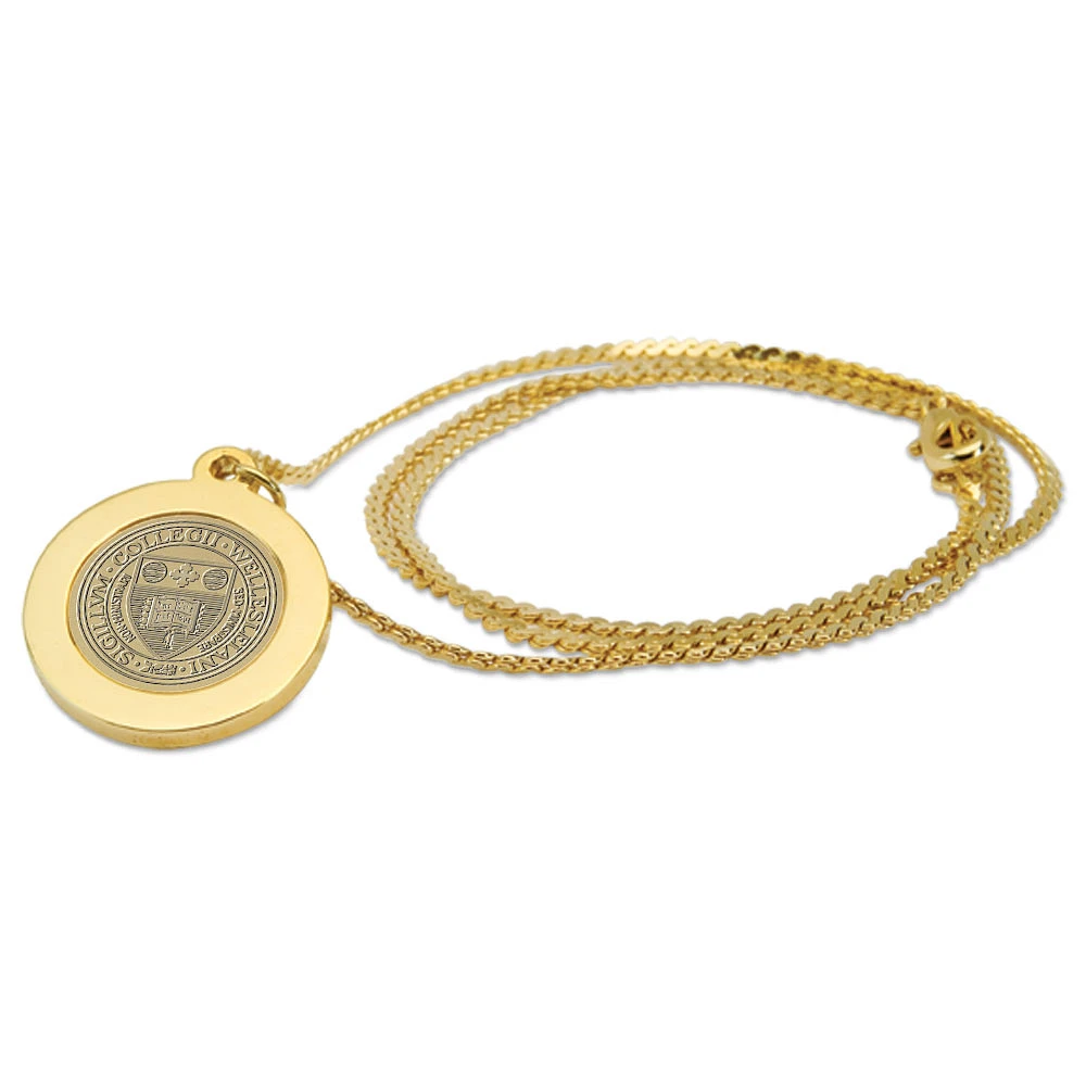Women's Gold Wellesley Blue 18'' Pendant Necklace