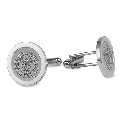 Silver Santa Clara Broncos Cufflinks
