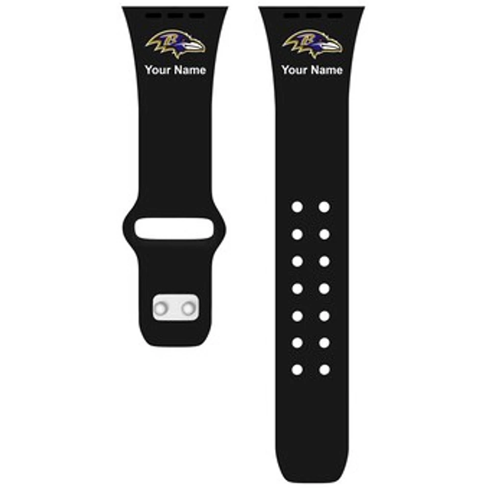 Baltimore Ravens 42/44/45mm Personalized Silicone Apple Watch Band