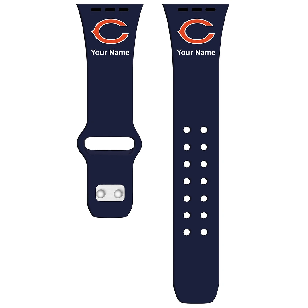 Chicago Bears 42/44/45mm Personalized Silicone Apple Watch Band