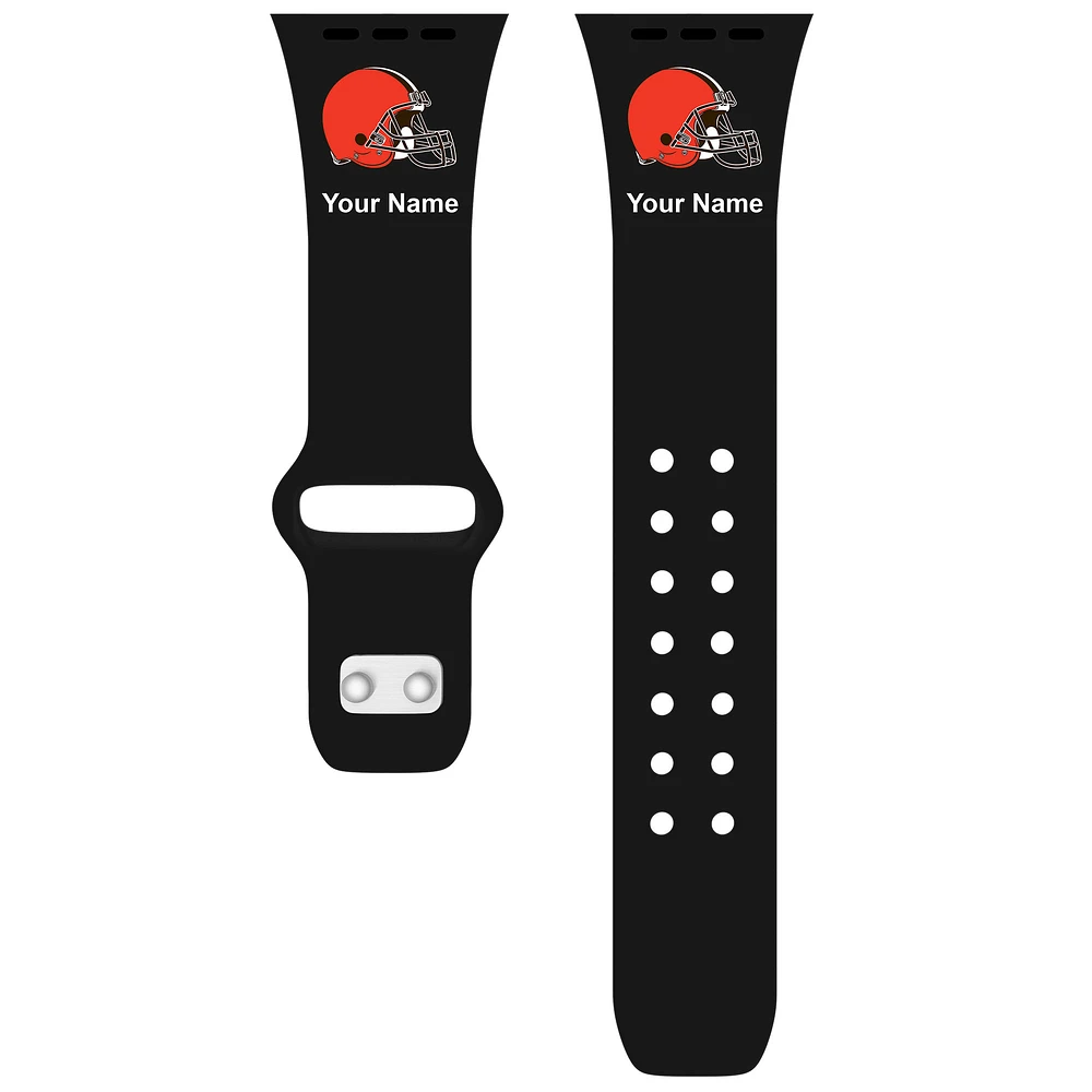Cleveland Browns 42/44/45mm Personalized Silicone Apple Watch Band