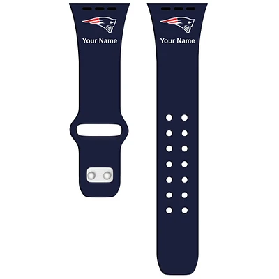 New England Patriots 42/44/45mm Personalized Silicone Apple Watch Band