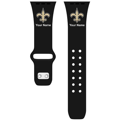 New Orleans Saints 42/44/45mm Personalized Silicone Apple Watch Band