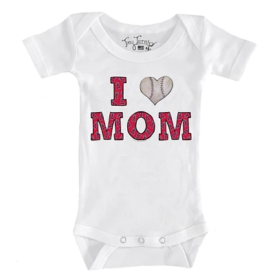 Infant Tiny Turnip White Los Angeles Angels Heart Mom Bodysuit