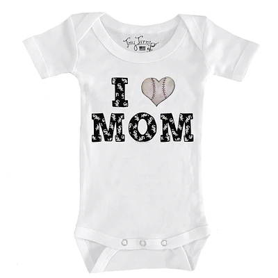 Infant Tiny Turnip White Chicago Sox Heart Mom Bodysuit