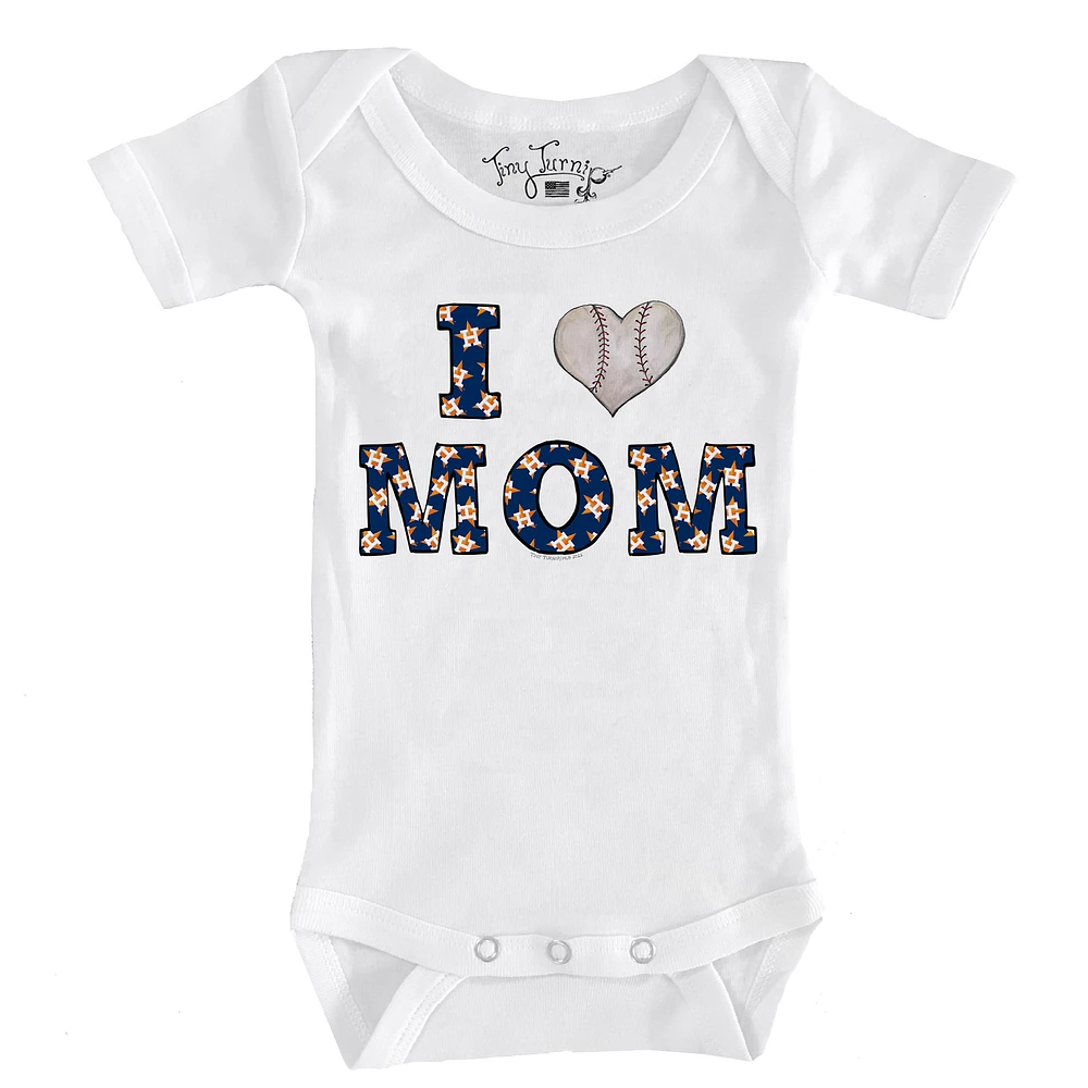 Infant Tiny Turnip White Houston Astros Heart Mom Bodysuit