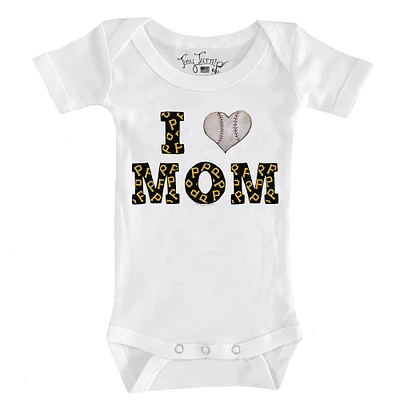 Infant Tiny Turnip White Pittsburgh Pirates Heart Mom Bodysuit