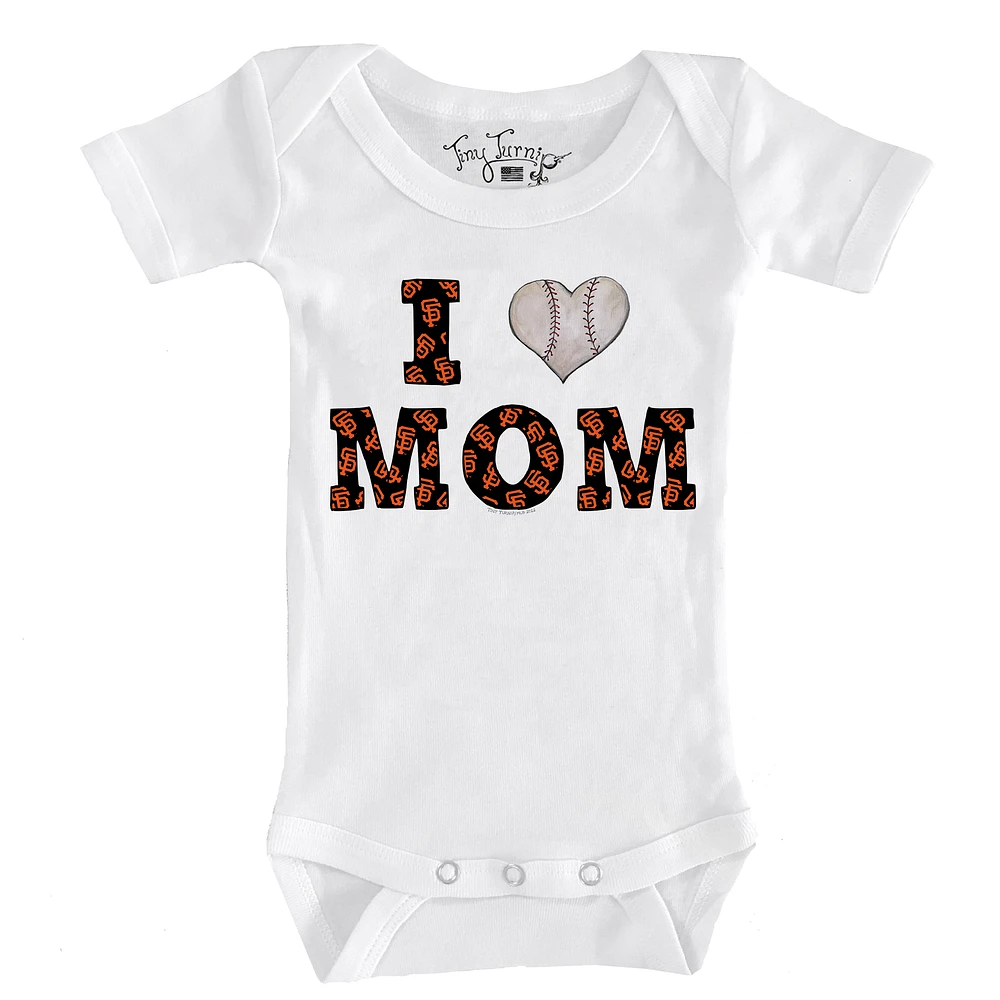 Infant Tiny Turnip White San Francisco Giants Heart Mom Bodysuit